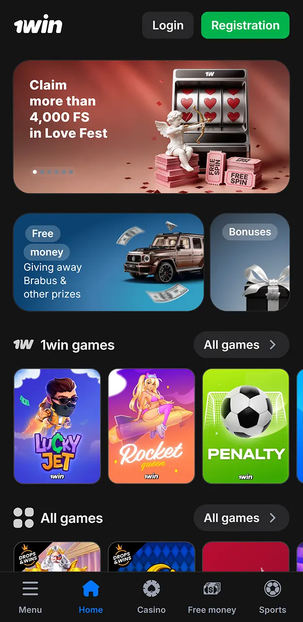 Join 1Win and gain access to a huge library of games and sporting events.