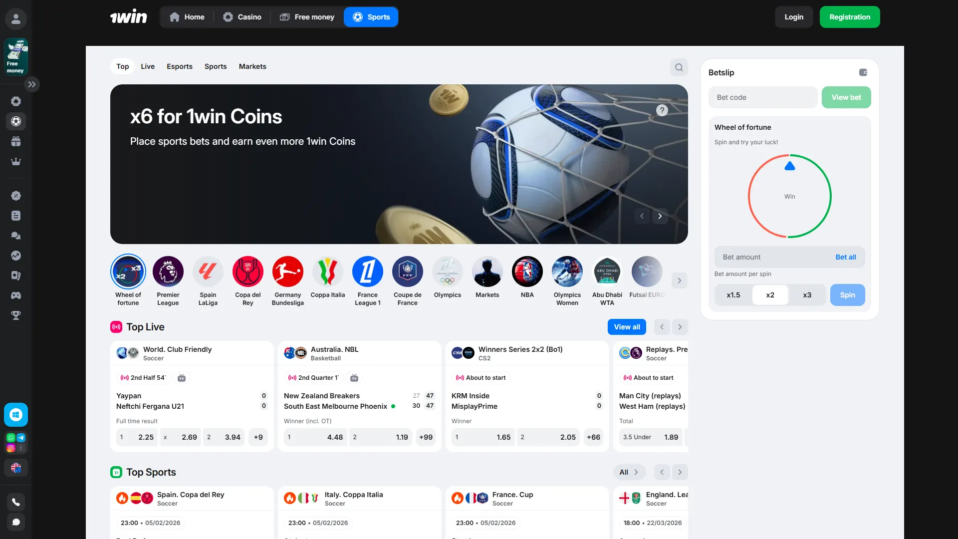 Place your winning bets on popular sports markets at 1Win India.