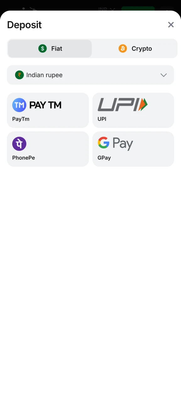 Choose a deposit method and top up your 1win account.