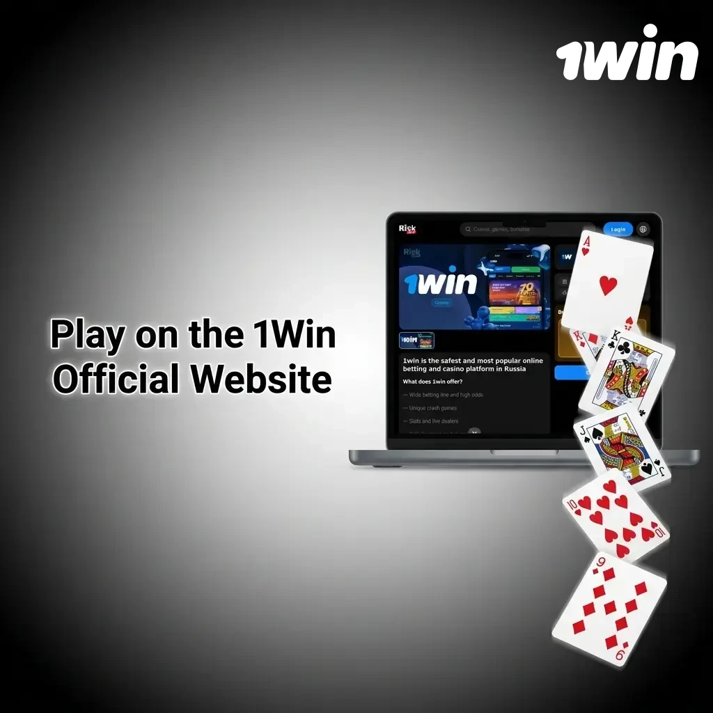 1Win official website accessible on PC browser with sports betting, live casino, slots and instant games